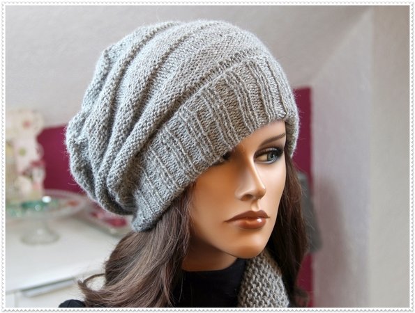 Modern Slouchy Hat with Scarf/Loop Scarf Pattern