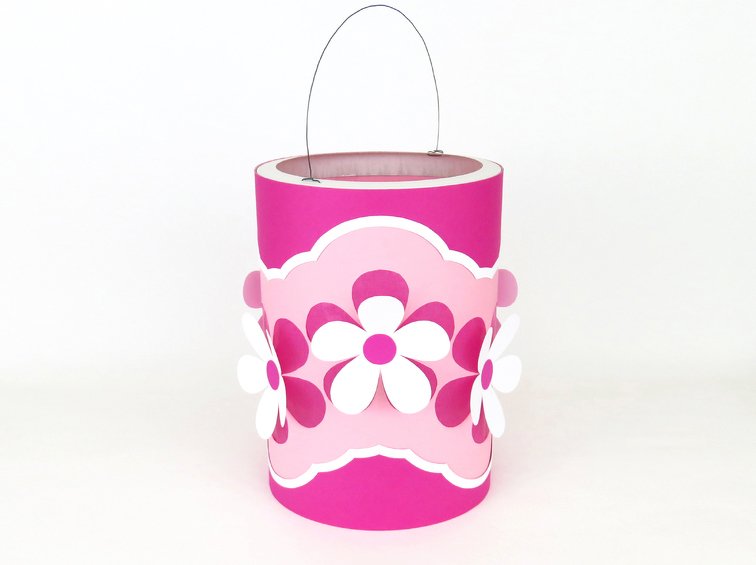 Rosa St. Martins-Laterne mit Blumen – Bastelanleitung und Vorlagen - Bild 4