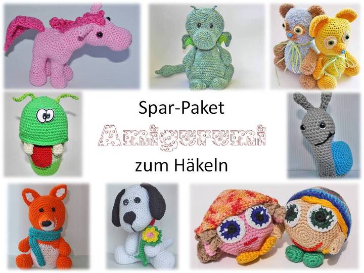 Amigurumi Sparset zum Vorteilspreis - 9 Häkelanleitungen