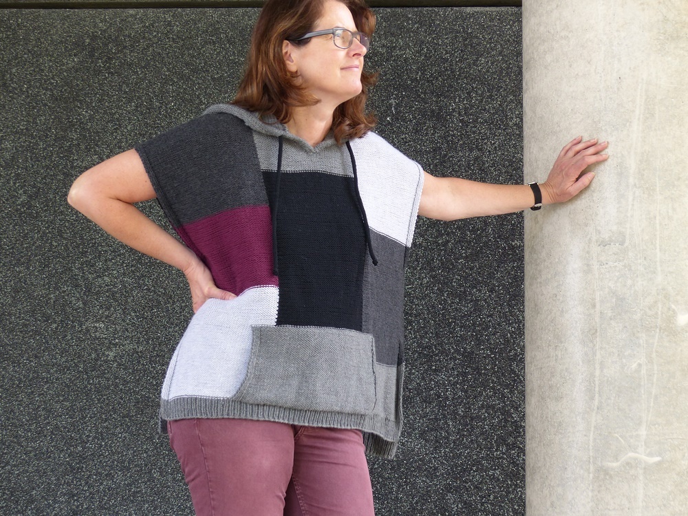 Patchwork Poncho mit Kapuze; E-Book