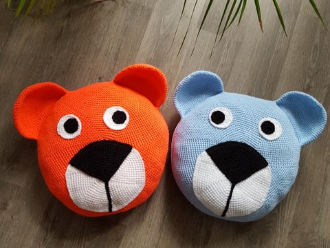 52 Häkelanleitung Kissen Teddy Bär Bruno und Brunhilde PDF