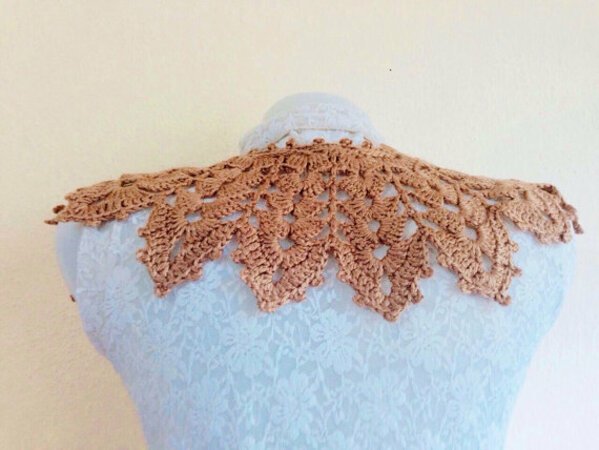 Beginner Pattern Crochet collar lace scarf for women, Permission to sell finished items, US And UK Standard,  Instant Download