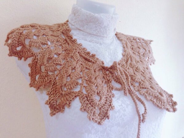 Beginner Pattern Crochet collar lace scarf for women, Permission to sell finished items, US And UK Standard,  Instant Download