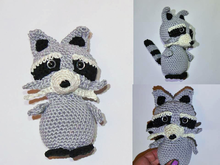 Kuscheltier Waschbär - auch als Greifling - Häkelanleitung