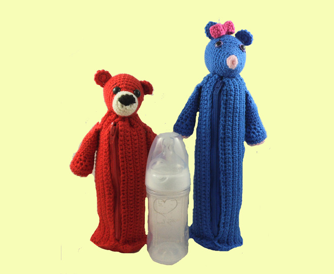 Nuckelflaschentasche 2 Modelle - Häkelanleitung