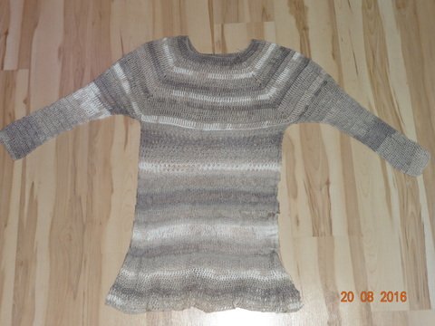 Tunika Wüstensand gehäkelt und gestrickt gr 42/44