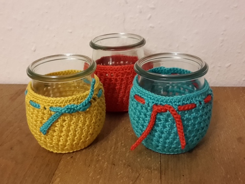 gehäkeltes Windlicht