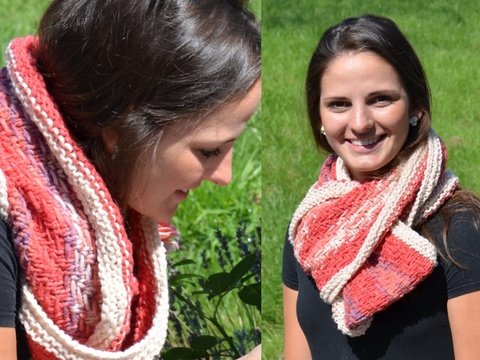 Loop mit Hebemaschen/Spannfäden - gestrickt