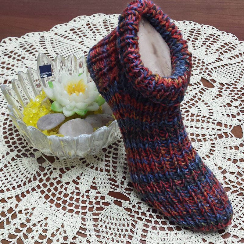 Hausschuhe mit Umschlag stricken Gr. 30 bis 46