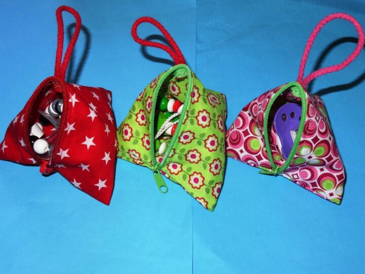 Pyramidentasche Schnullertasche Schlüsselanhänger nähen blitzschnell mit nur 6 Nähten