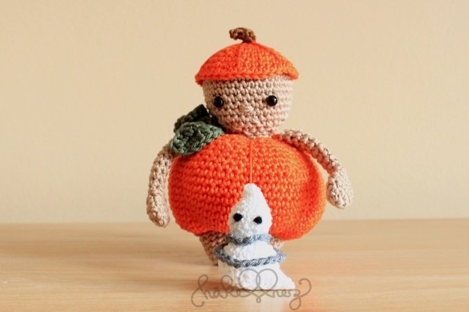 Kürbismännchen- Pumpkin-Paul mit Minigeist