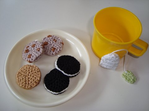 Häkelanleitung Kekse: Orio, Schoko-Cookies, Prinzenrolle/Doppelkeks