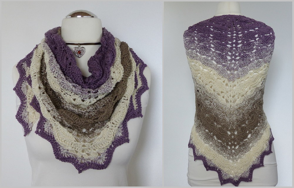 "Mara" schnell gehäkeltes Dreieckstuch / Stola 