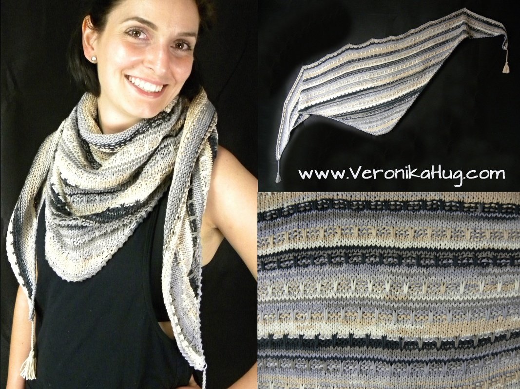 Tuch mit Hebemaschen gestrickt - flach