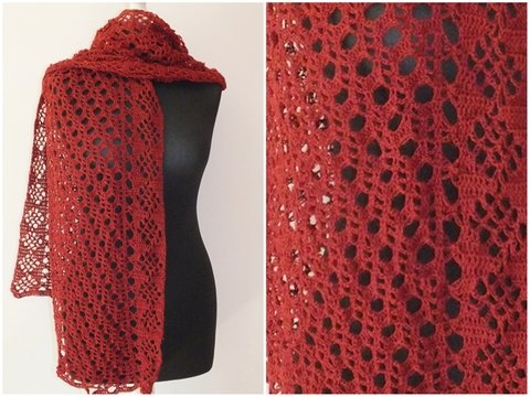 Häkelanleitung Stola Memoralasi Lochmuster Lace