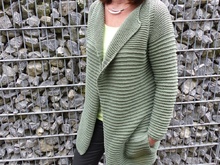 Raglanjacke im Rippenmuster, Strickanleitung Größe S - Xl