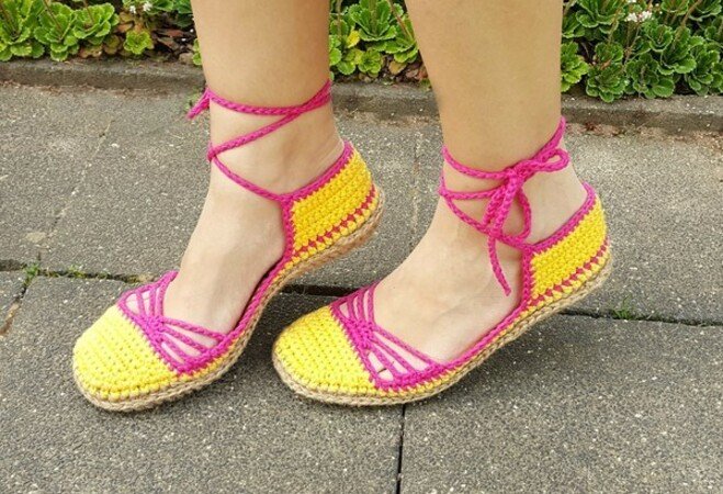 Crochet Pattern Summer Sandals, Sizes UK: 3,5-7,5 US: 5,5-9,5