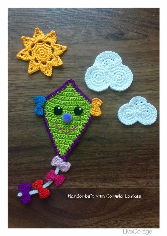 Häkelanleitung - Drachen im Wind - Fensterdeko/Applikationen - Bild 3