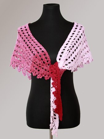 Crochet pattern scarf, shawl "Little Pink Clouds"