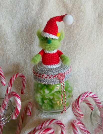 Häkelanleitung Mr. Crunchy / Bezug für Marmeladenglas/Bonbonglas