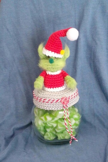 Häkelanleitung Mr. Crunchy / Bezug für Marmeladenglas/Bonbonglas