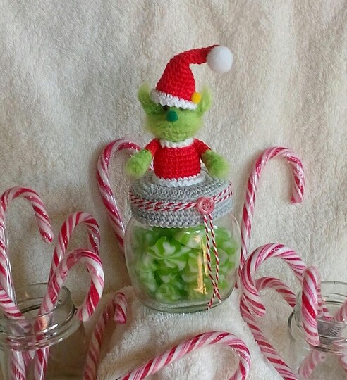 Häkelanleitung Mr. Crunchy / Bezug für Marmeladenglas/Bonbonglas