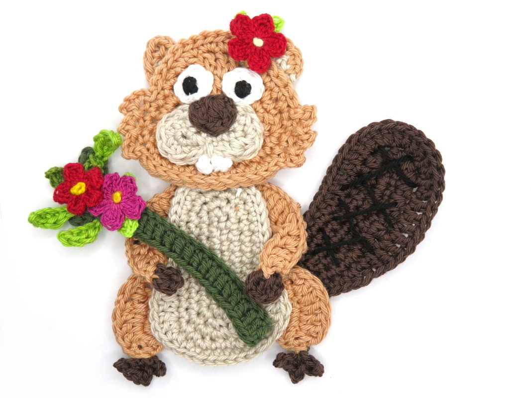 Beaver Crochet Applique Pattern