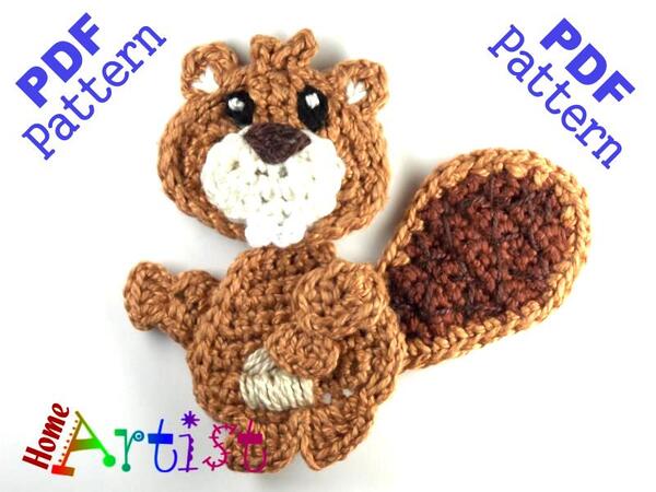 Beaver Crochet Applique Pattern
