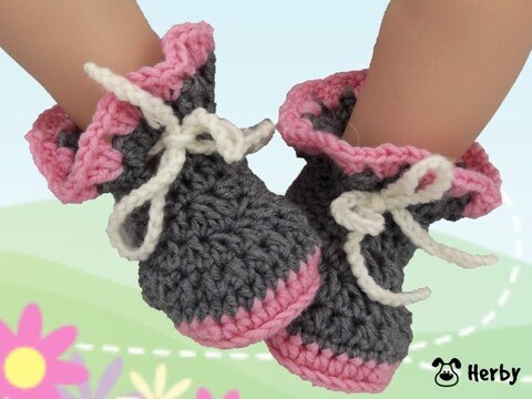 Häkelanleitung Babyschuhe "Rosa"