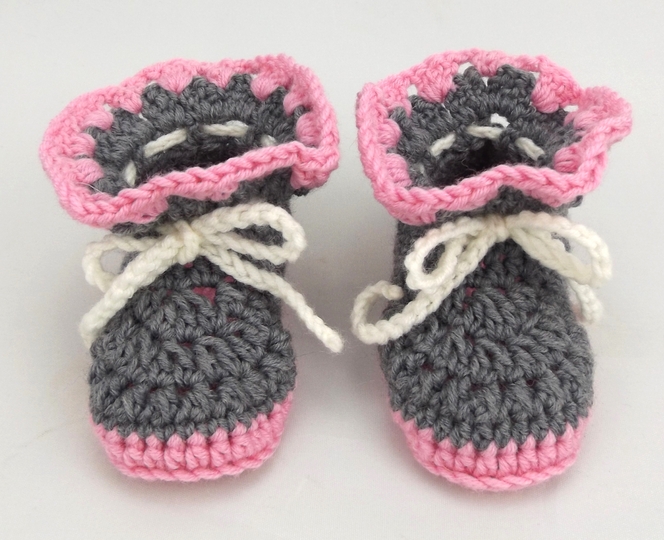 Häkelanleitung Babyschuhe "Rosa"