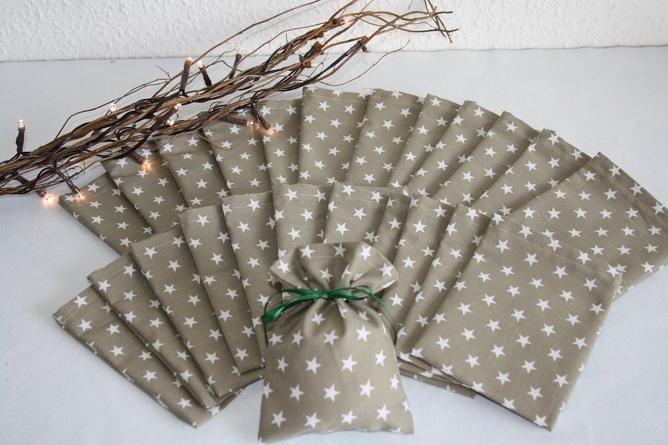 Nähanleitung 24 Adventskalender Säckchen - Schnellnähmethode