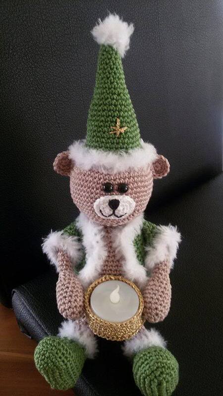 Weihnachts-Bärli mit Teelichthalter - Bild 2