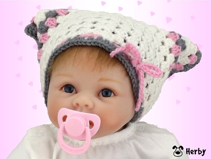 Häkelanleitung: Babymütze "Kopftuch"
