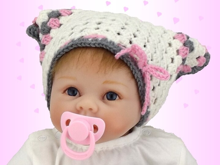 Häkelanleitung: Babymütze "Kopftuch"