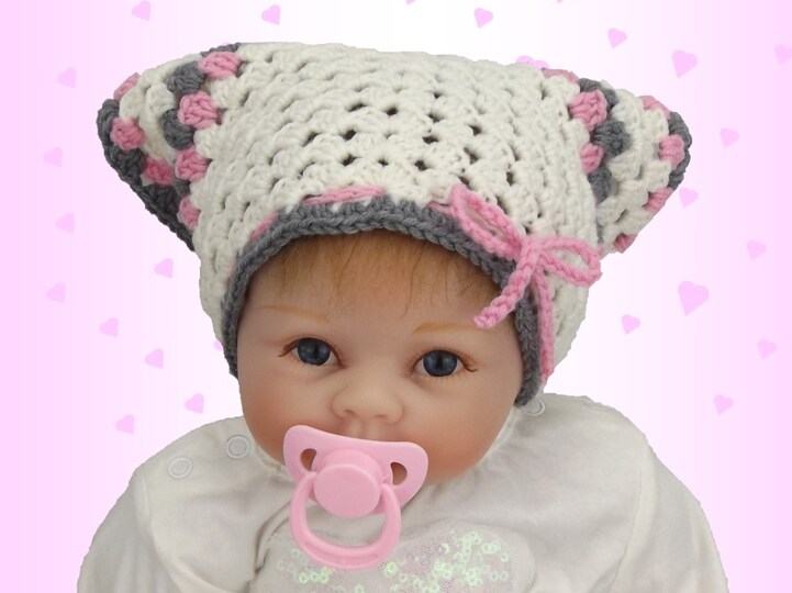 Häkelanleitung: Babymütze "Kopftuch"