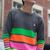 Streifen-Pulli gestrickt aus hatnut Xl 55 mit Schal