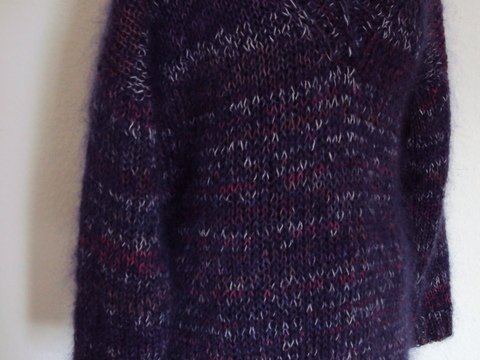 Mohairpullover mit V-Ausschnitt