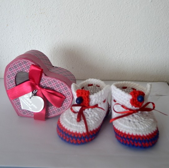 Häķelanleitung Baby Schuhe Gr. 16 ( 0 - 12 Mon. )