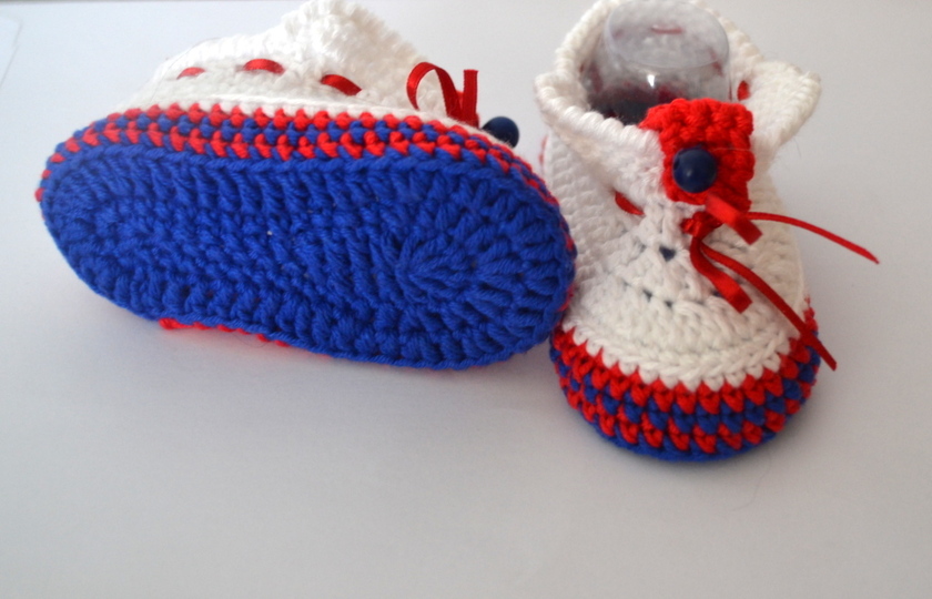 Häķelanleitung Baby Schuhe Gr. 16 ( 0 - 12 Mon. )
