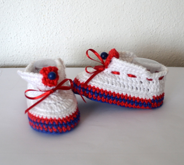 Häķelanleitung Baby Schuhe Gr. 16 ( 0 - 12 Mon. )