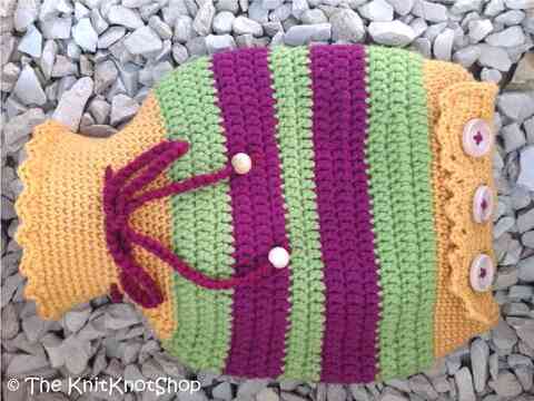 Häkelanleitung Wärmflaschenbezug "Stripes"