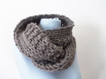 Strickschal, offener Loop, ca. 25 cm x ca. 140 cm (Breite und Länge variiierbar), unisex, toll für Anfänger