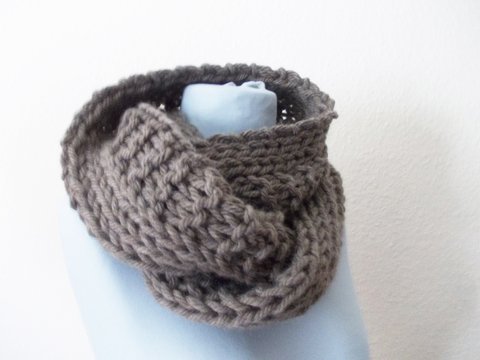 Strickschal, offener Loop, ca. 25 cm  x ca. 140 cm (Breite und Länge variiierbar), unisex, toll für Anfänger 