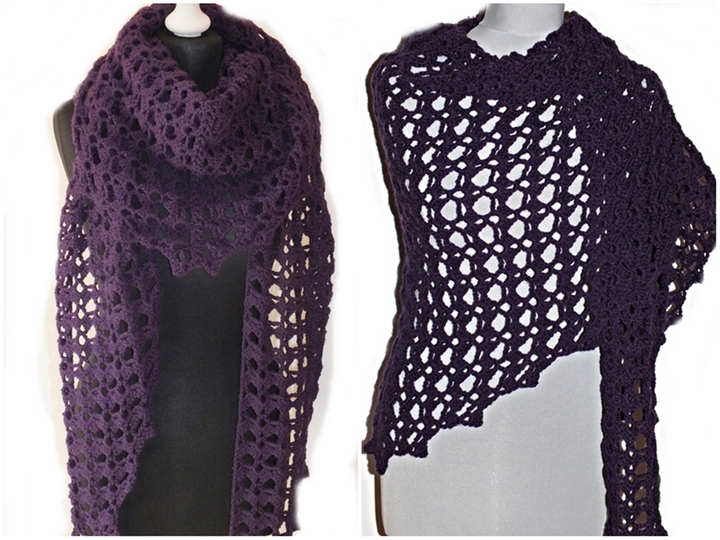 Häkelanleitung großes Dreieckstuch Karaledasi Lochmuster