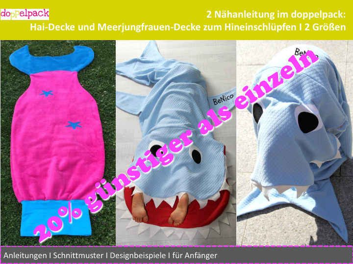 Hai-Decke und Meerjungfrau-Decke, zwei Nähanleitungen - Bild 3