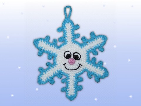 Häkelanleitung Adventskalender Beutel Schneeflocke