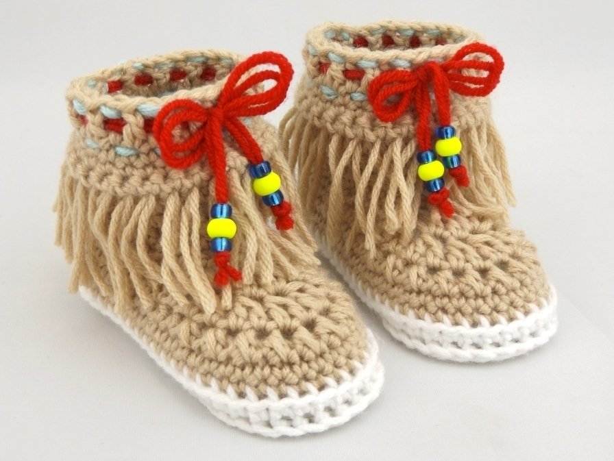 Häkelanleitung Babyschuhe "Indianer Boots", 2 - 6 Monate - Bild 2
