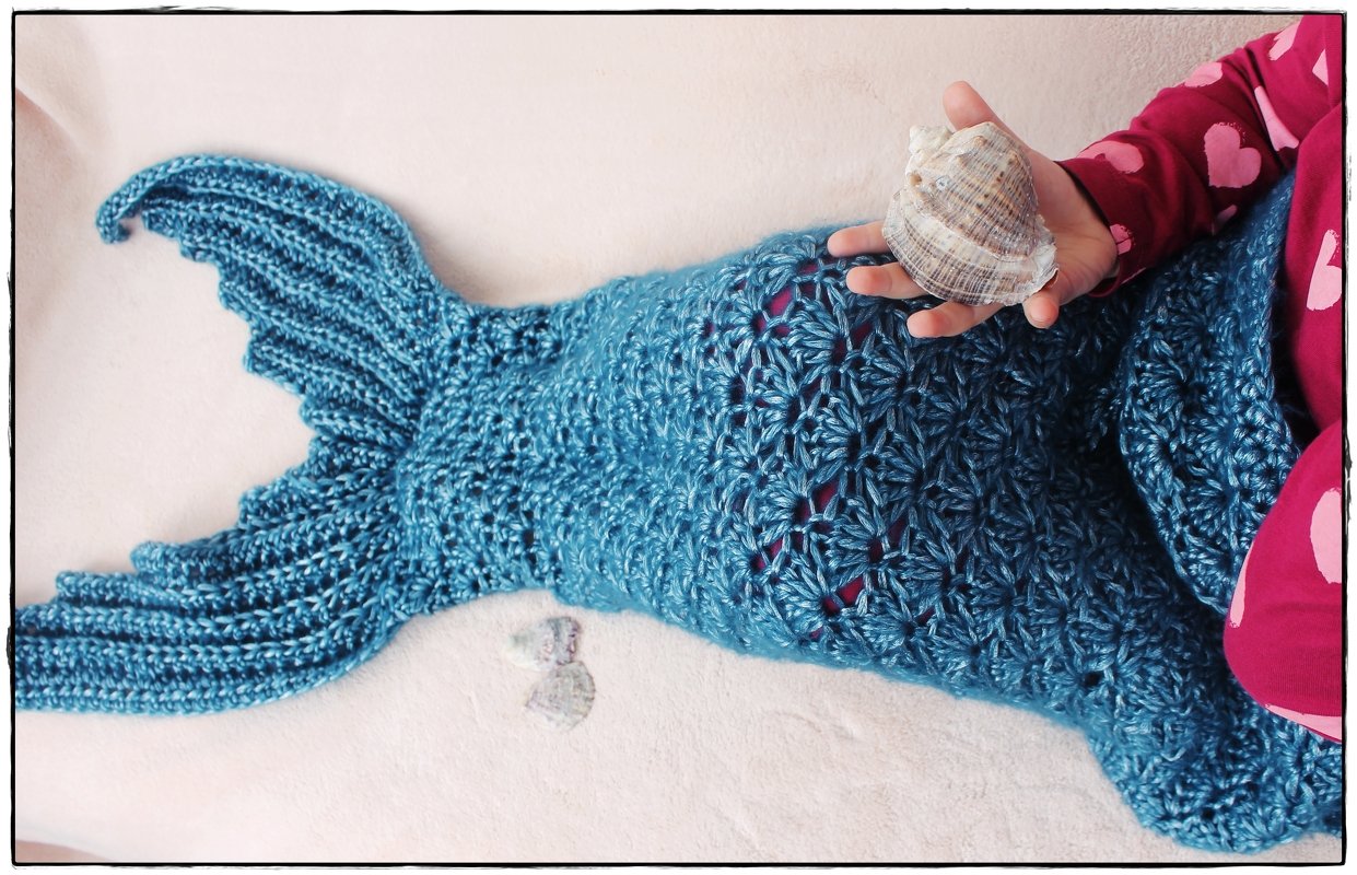 Meerjungfrauen-Decke, Häkelanleitung in 10 Größen, mit Größentabelle - Bild 4