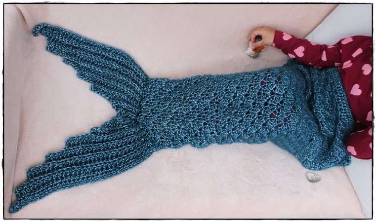 Meerjungfrauen-Decke, Häkelanleitung in 10 Größen, mit Größentabelle