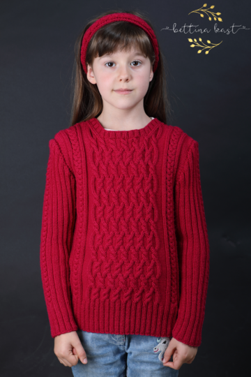 Charmeine - Cable Jumper for Girls, Sizes 116-140 (EU) resp. 6-10 (US)